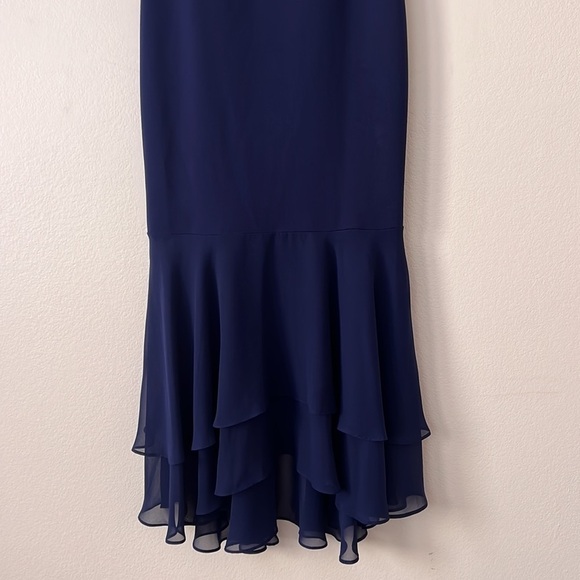 Aidan Mattox Navy Blue Maxi Women’s Dress Size 4 Formal Wear Evening Gown - Picture 2 of 9